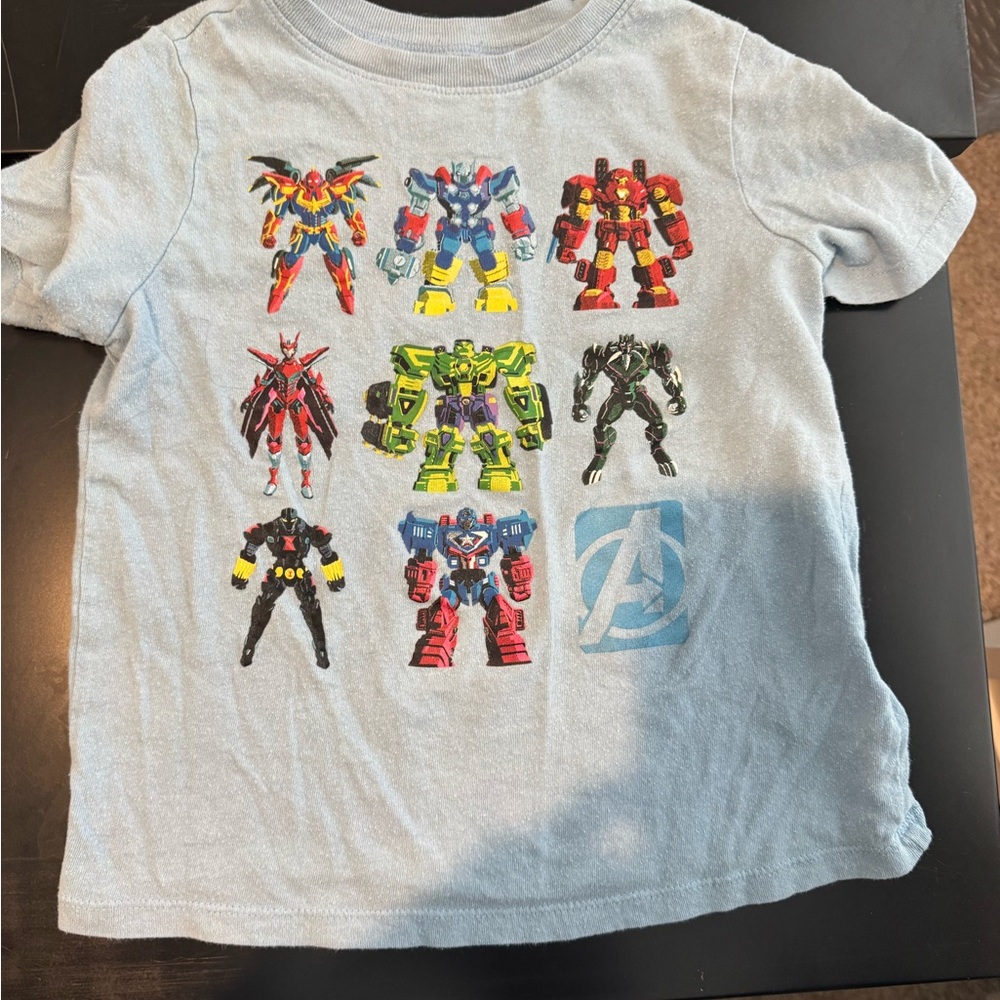 Old Navy Kids Short Sleeve Tee with Robot Print - Light Gray